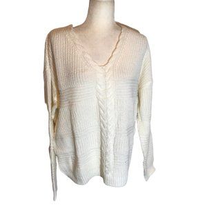 Derek Heart Lace Up Mix Stitch Sweater. New With Tickets. Size 2X